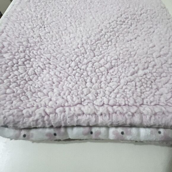 Blankets & Beyond Pink Gray Elephant Security Blanket Lovey Sherpa Back Lovie - Picture 12 of 14